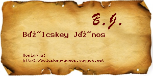 Bölcskey János névjegykártya