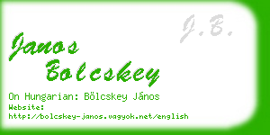 janos bolcskey business card