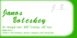 janos bolcskey business card